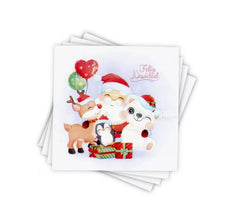 12 guardanapos de papel de Papai Noel