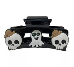 2 Presilhas de Cabelo Fantasma e Caveira 9cm