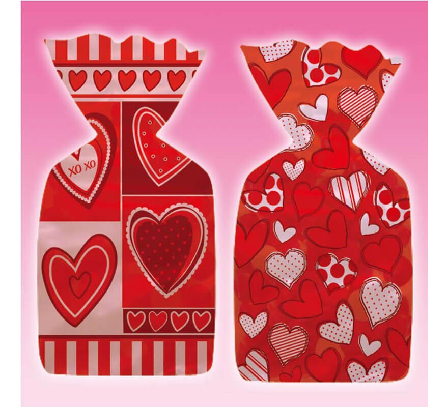 Translation missing: pt-PT.20 Bolsas de Corazones de 28x12 cm