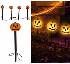 4 Lanternas de Abóbora com Luz para Jardim 33 cm