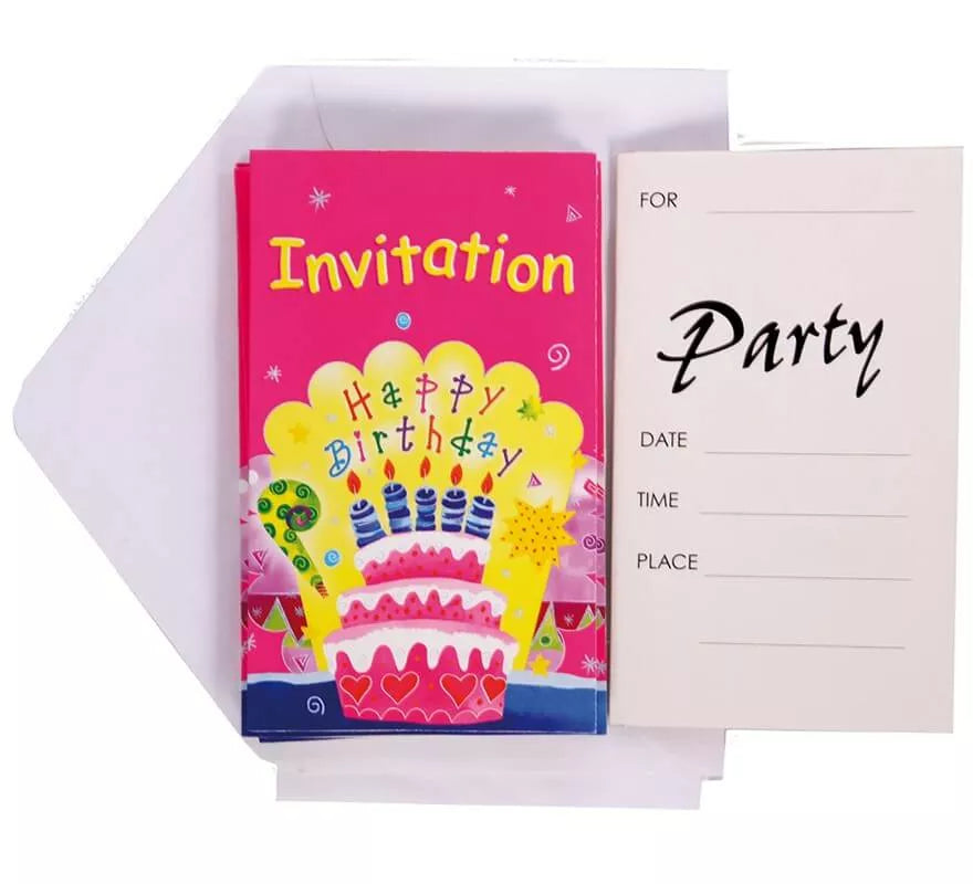 Translation missing: pt-PT.6 Invitaciones Happy Birthday con Sobre