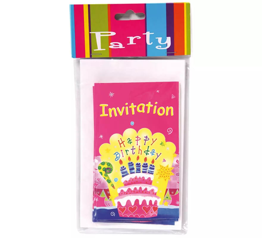 Translation missing: pt-PT.6 Invitaciones Happy Birthday con Sobre