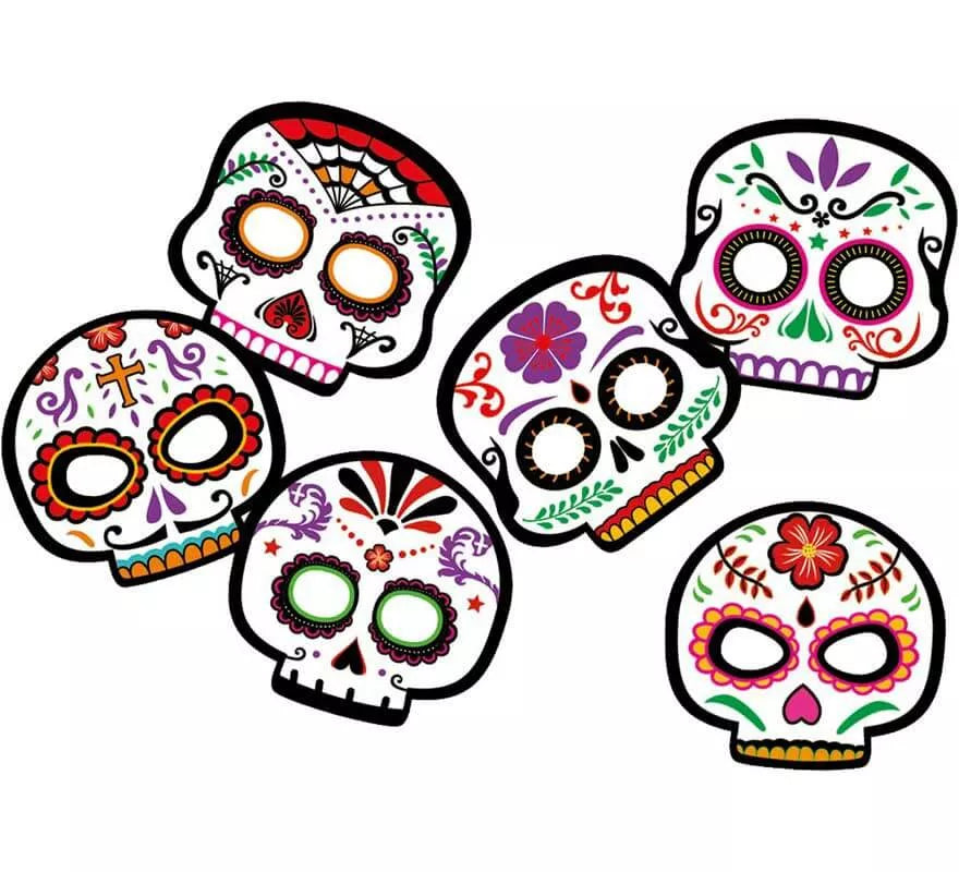 Translation missing: pt-PT.6 Máscaras del Día de los Muertos de cartón
