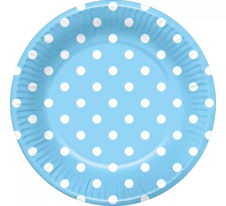 Translation missing: pt-PT.6 Platos Celestes con Topos Blancos de 22 cm