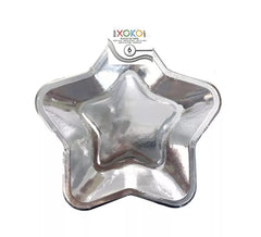 6 pratos de papel Silver Star 23 cm