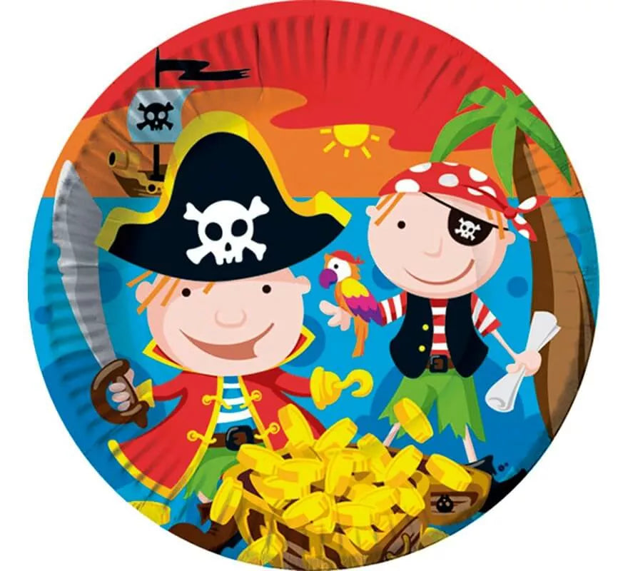 Translation missing: pt-PT.6 Platos de Piratas de 22 cm