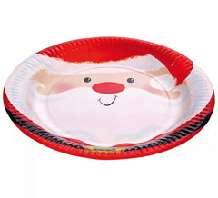 6 Pratos Papai Noel de 22 cm