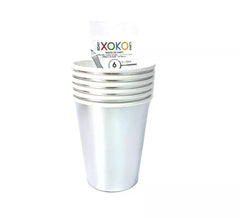 6 copos de papel Natal Prata de 270 ml