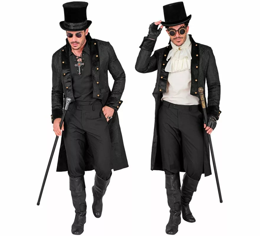 Translation missing: pt-PT.Abrigo Victoriano negro para hombre