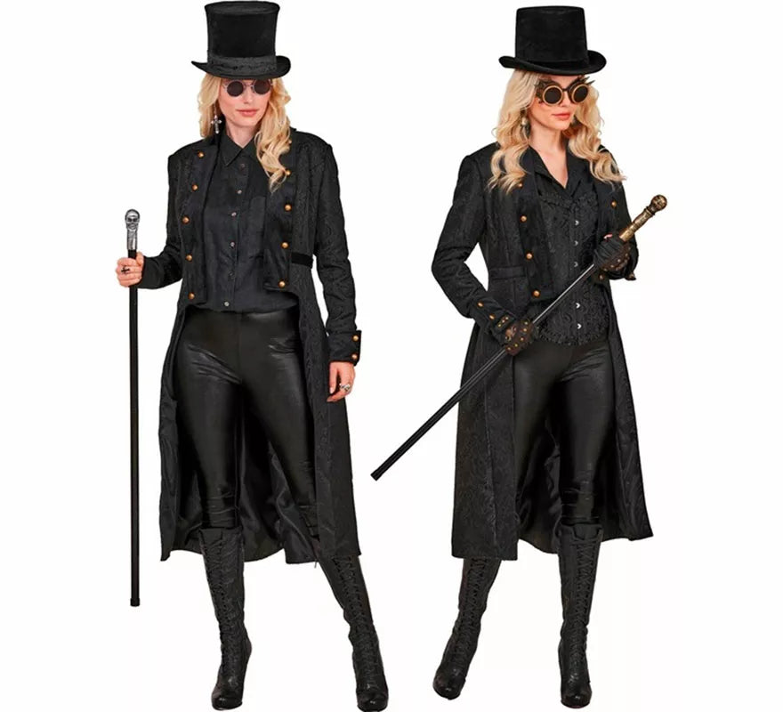 Abrigo Victoriano negro para mujer