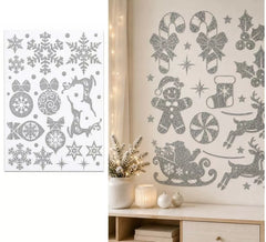 Autocolante Decorativo de Natal com Brilho Prateado 30x40 cm