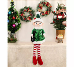 Enfeite de boneca elfo de lantejoulas de 21 cm