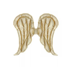 Asas de Anjo Bege Douradas 40x32 cm