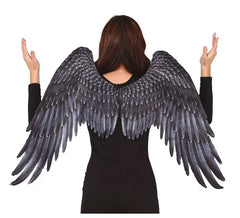 Asas de anjo de pano preto