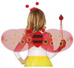 Asas de joaninha com fita para a cabeça e varinha 78x26 cm