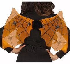Asas de Morcego Laranja com Aranhas 60X35 cm