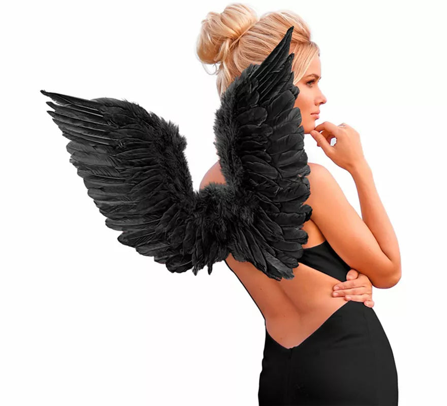 Translation missing: pt-PT.Alas negras con Plumas 78x36 cm