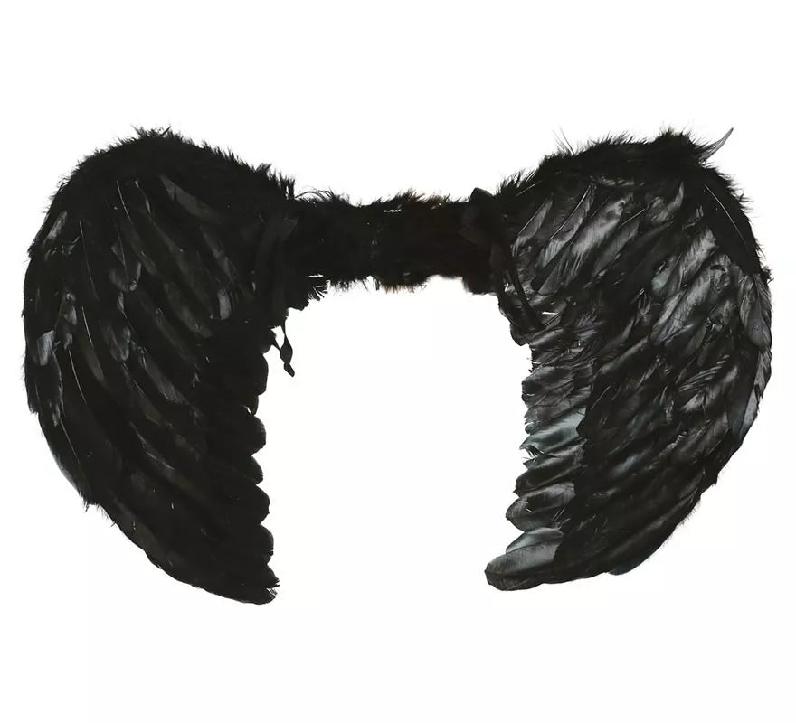 Translation missing: pt-PT.Alas negras de plumas de 50 cm. para Halloween