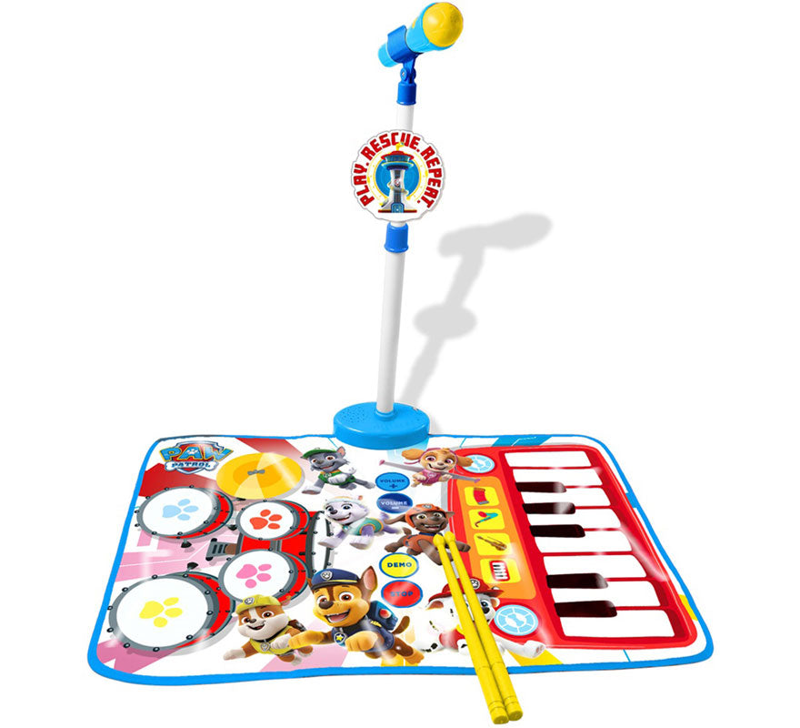 Translation missing: pt-PT.Alfombra Batería y Piano con Micrófono de Pie y Baquetas Paw Patrol