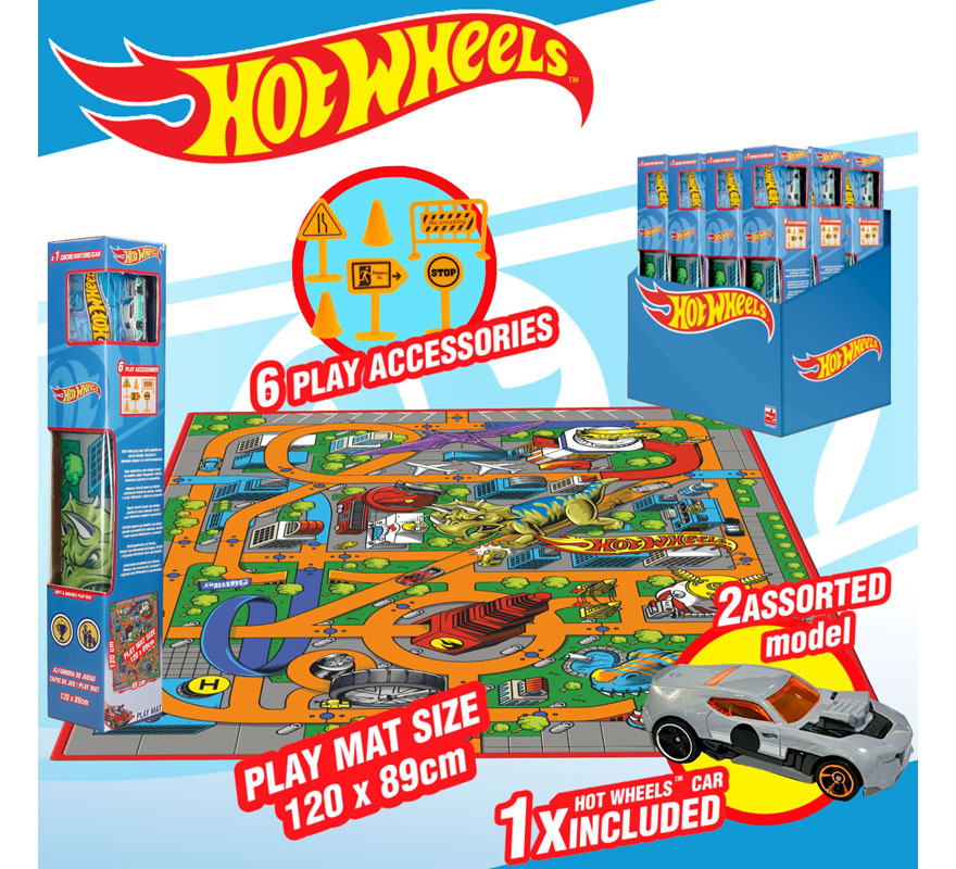 Translation missing: pt-PT.Alfombra Hot Wheels de 87,5x118 cm con coche y señales