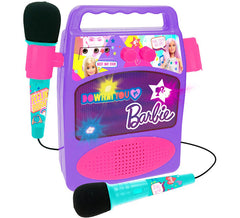 Caixa de som Barbie com 2 microfones