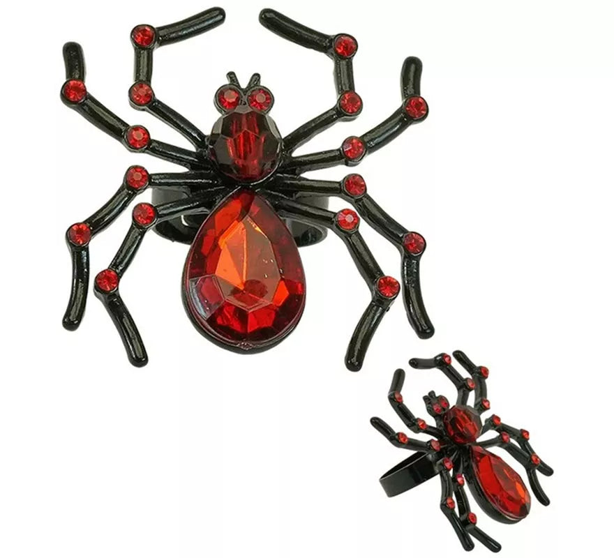 Translation missing: pt-PT.Anillo Araña con Gema y Diamantes rojos