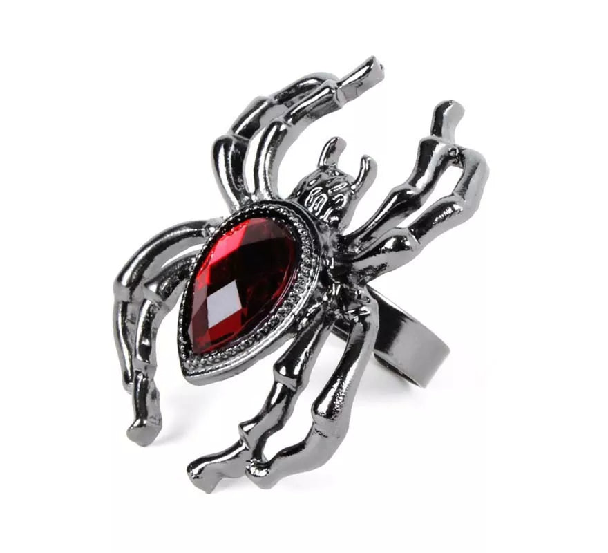 Translation missing: pt-PT.Anillo de Araña con rubí falso de metal
