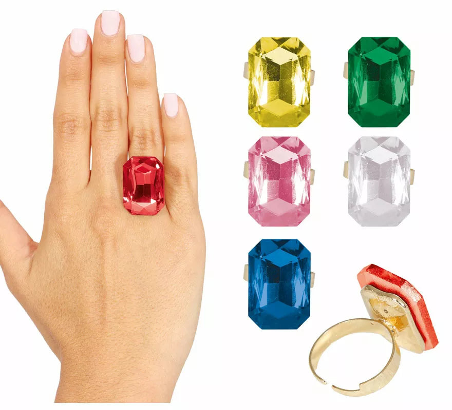 Translation missing: pt-PT.Anillo de imitación de Piedra Preciosa en colores surtidos