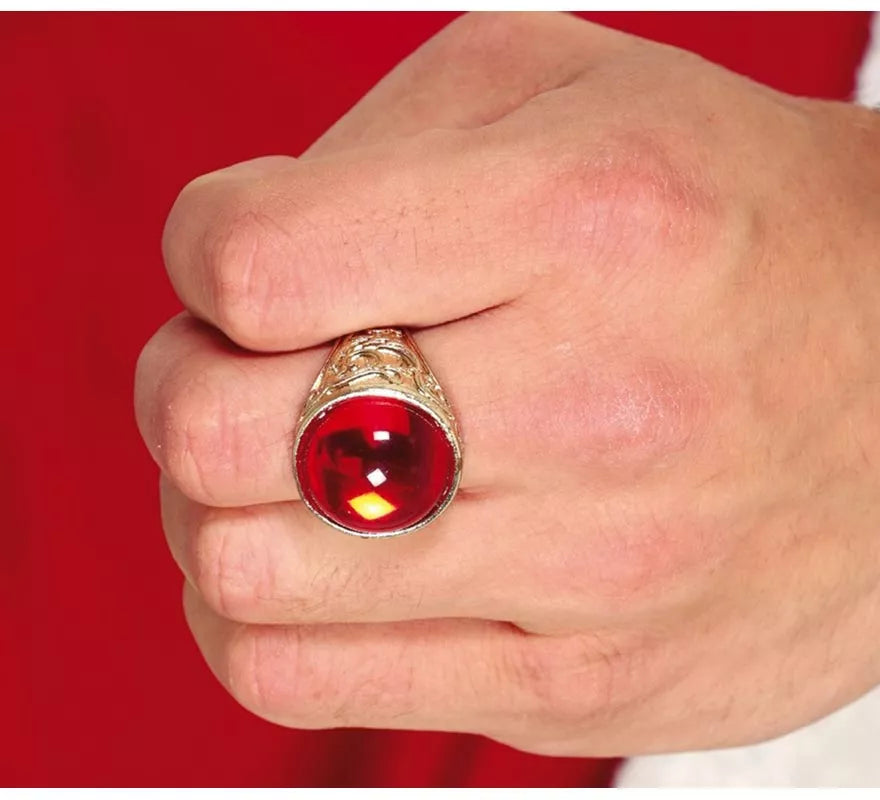 Translation missing: pt-PT.Anillo dorado con Rubí de plástico