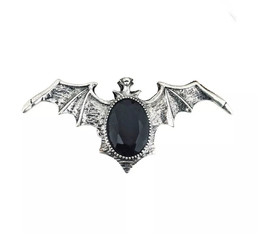 Translation missing: pt-PT.Anillo Gótico de Murciélago con Piedra Negra
