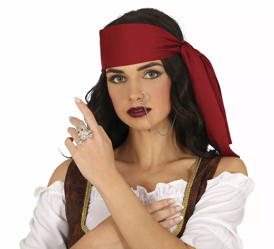 Translation missing: pt-PT.Anillo y Pendiente con Piercing Pirata adulta