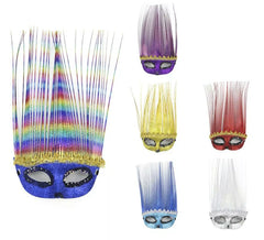 Máscara de carnaval com linha de pontas em cores sortidas