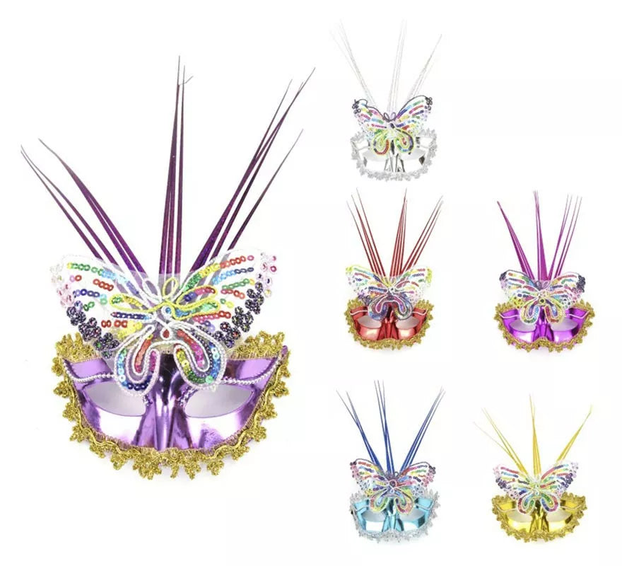 Translation missing: pt-PT.Antifaz Carnaval mariposa multicolor colores surtidos