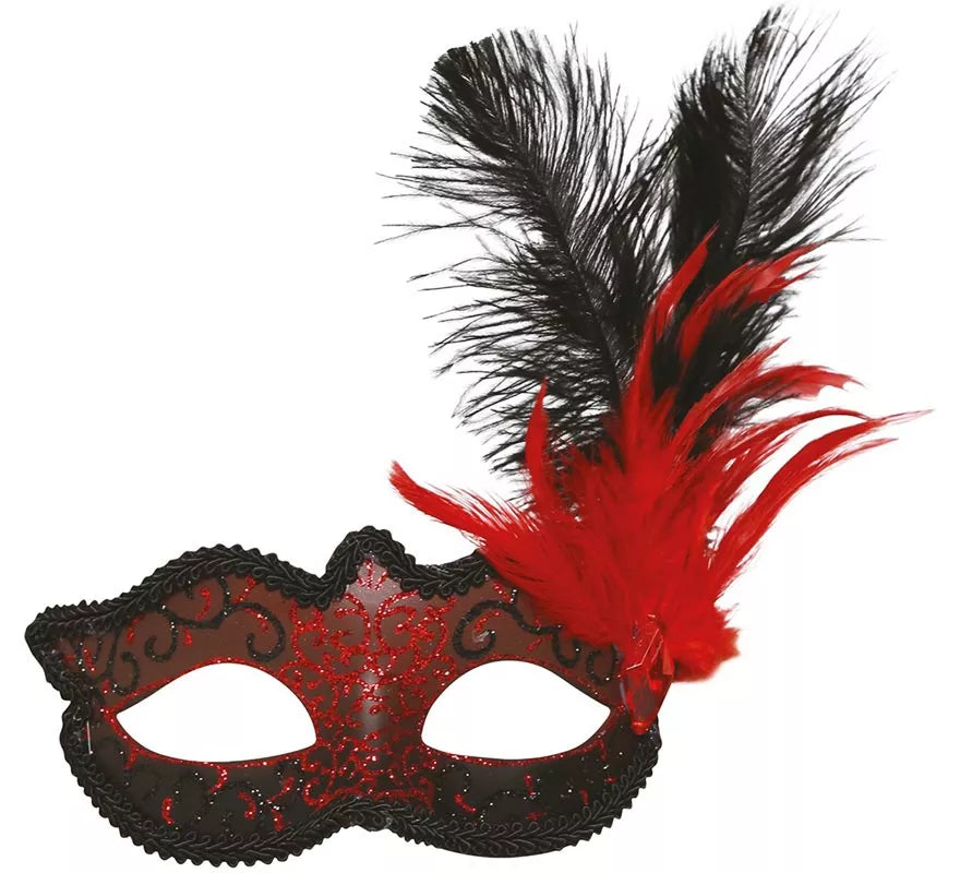 Translation missing: pt-PT.Antifaz con pluma rojo