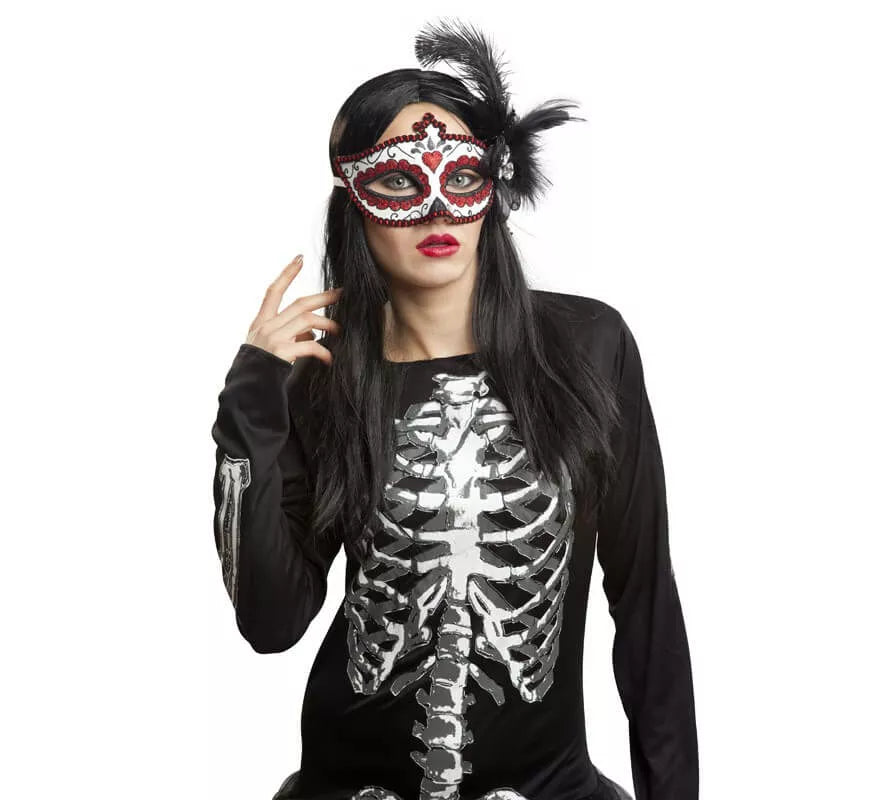 Translation missing: pt-PT.Antifaz de Catrina con Pluma negra