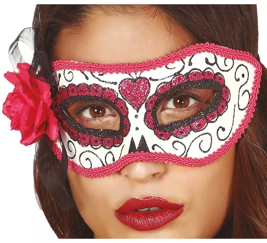 Translation missing: pt-PT.Antifaz del Día de los Muertos Rosa