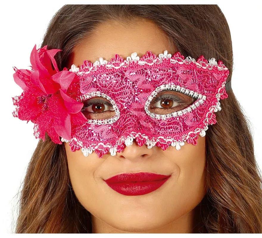 Translation missing: pt-PT.Antifaz Fucsia con Flor