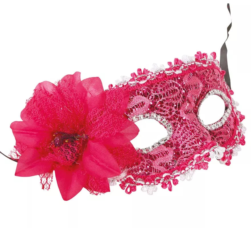 Translation missing: pt-PT.Antifaz Fucsia con Flor