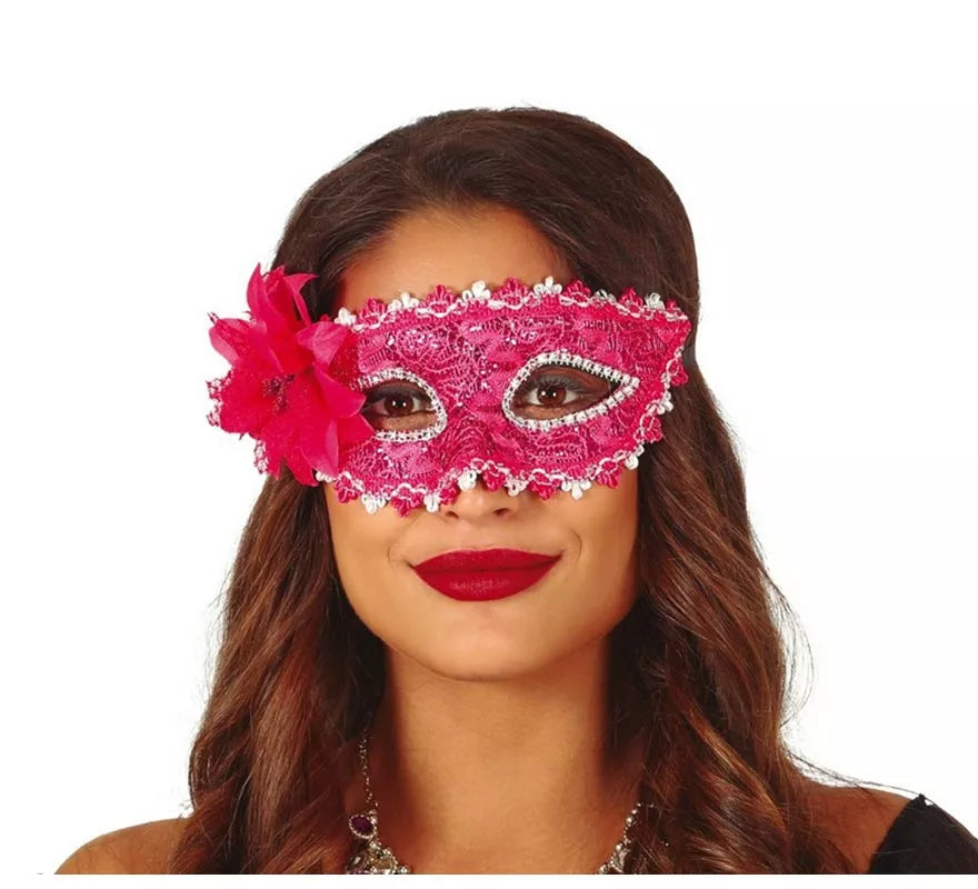 Translation missing: pt-PT.Antifaz Fucsia con Flor