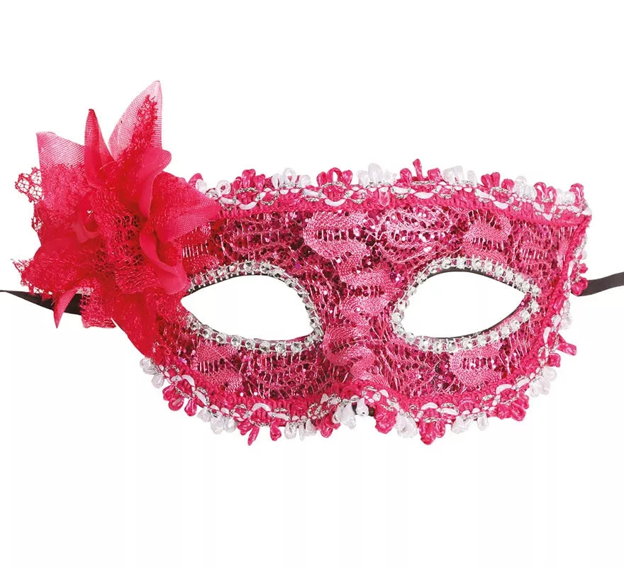 Translation missing: pt-PT.Antifaz Fucsia con Flor
