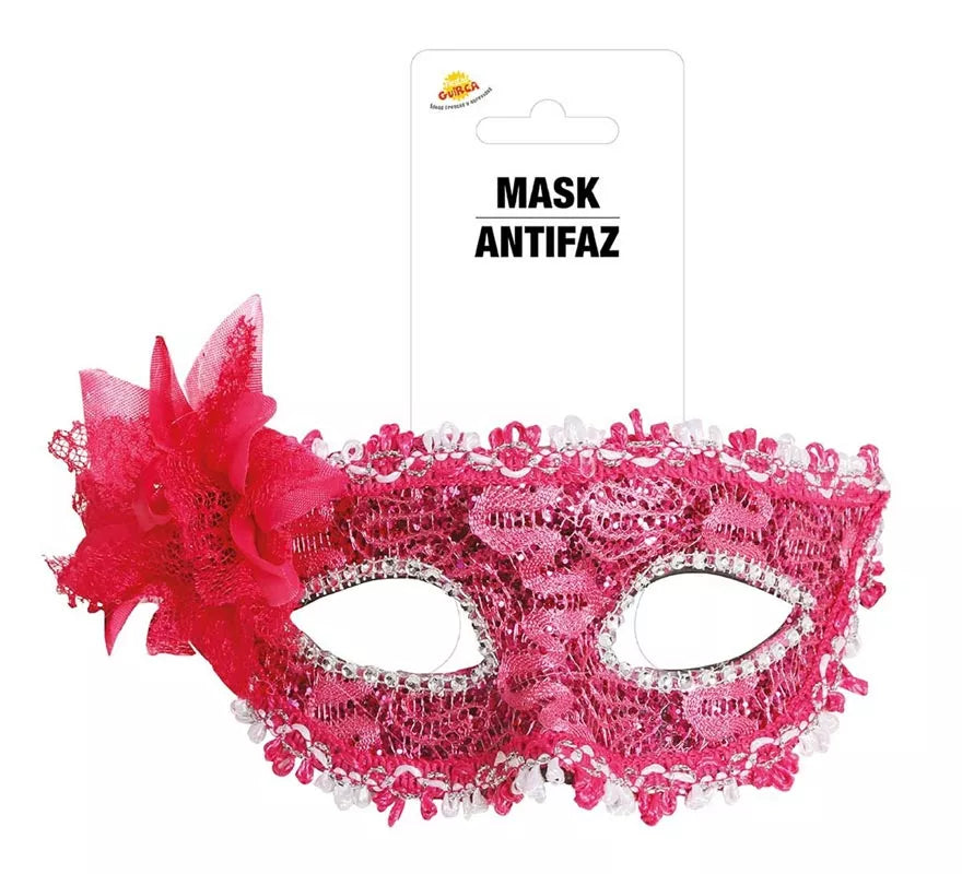 Translation missing: pt-PT.Antifaz Fucsia con Flor