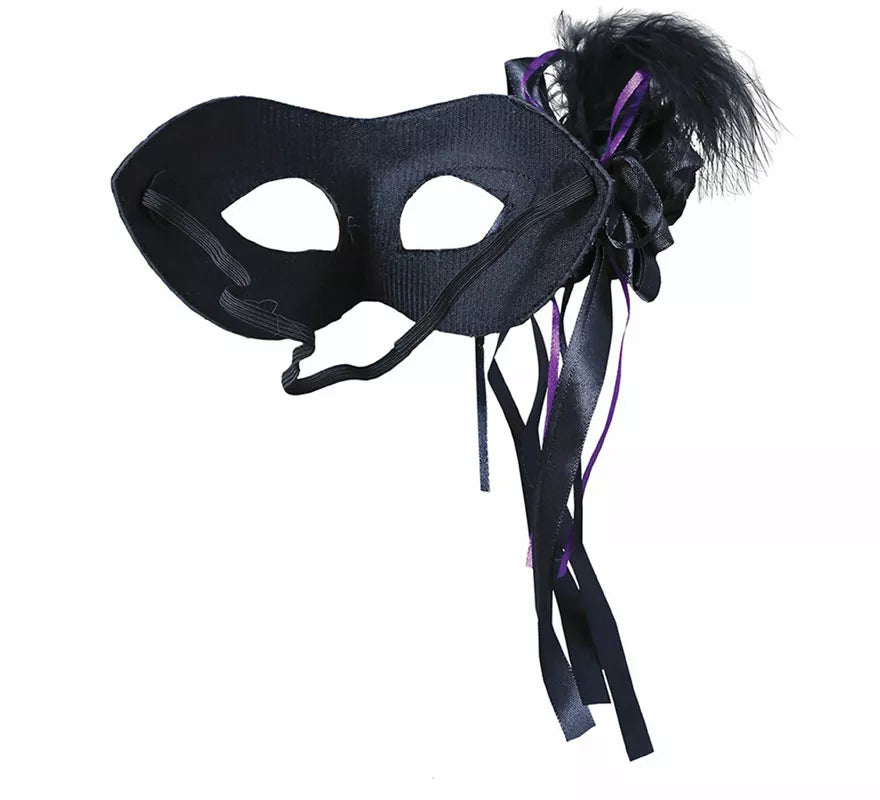 Translation missing: pt-PT.Antifaz Negro con Pluma