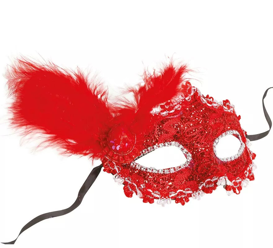 Translation missing: pt-PT.Antifaz Rojo con Pluma