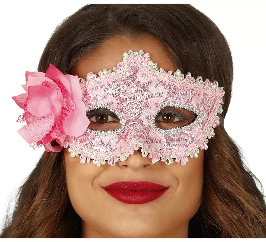 Translation missing: pt-PT.Antifaz Rosa con Flor