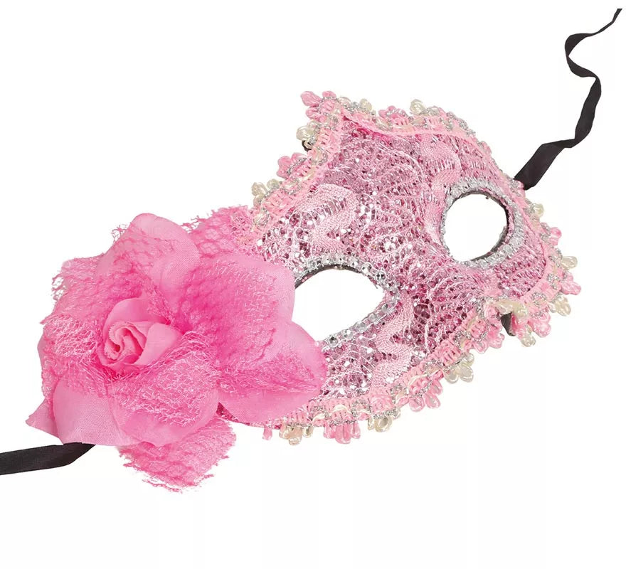 Translation missing: pt-PT.Antifaz Rosa con Flor