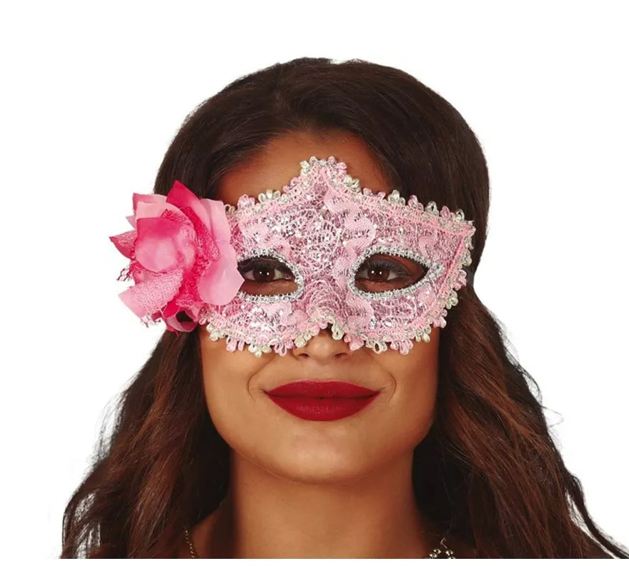 Translation missing: pt-PT.Antifaz Rosa con Flor