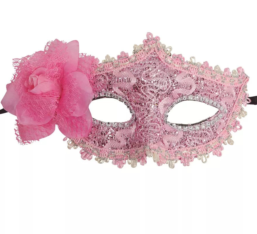 Translation missing: pt-PT.Antifaz Rosa con Flor
