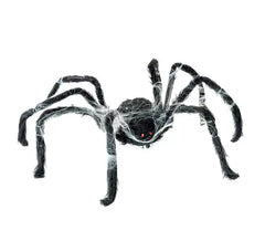 Aranha preta ambulante com teia 80x18x8 cm
