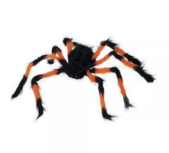 Aranha peluda laranja e preta de 75cm