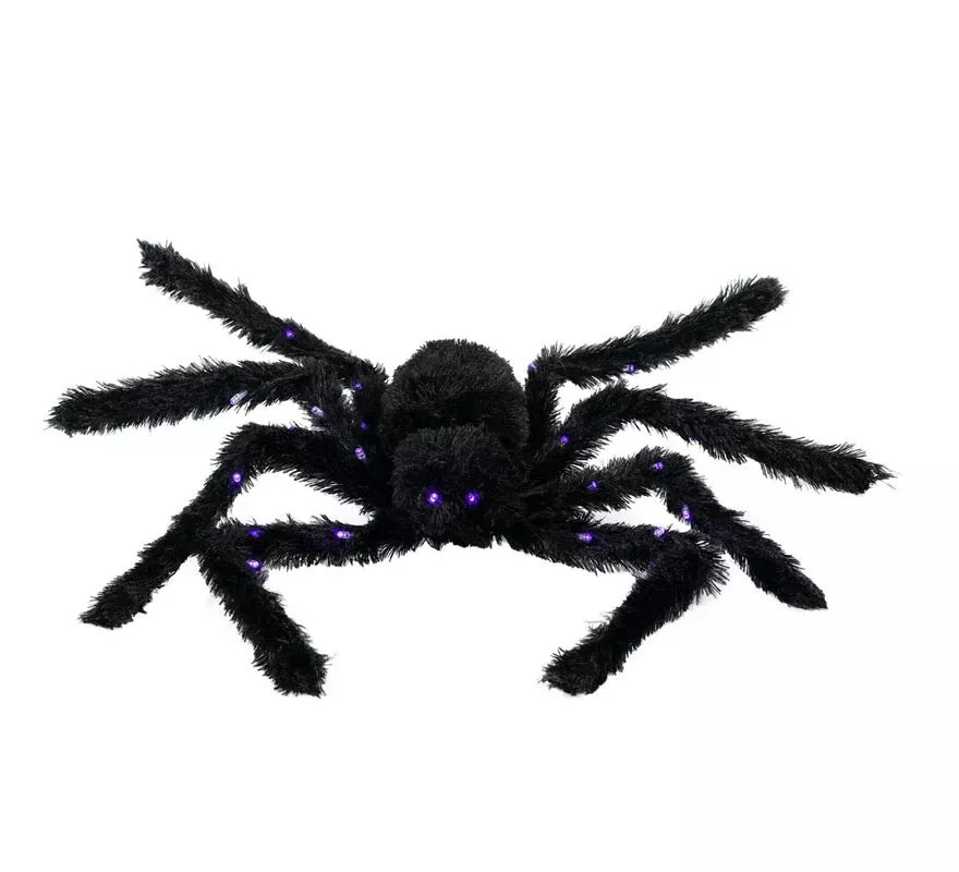 Translation missing: pt-PT.Araña peluda negra con luz de 86 cm